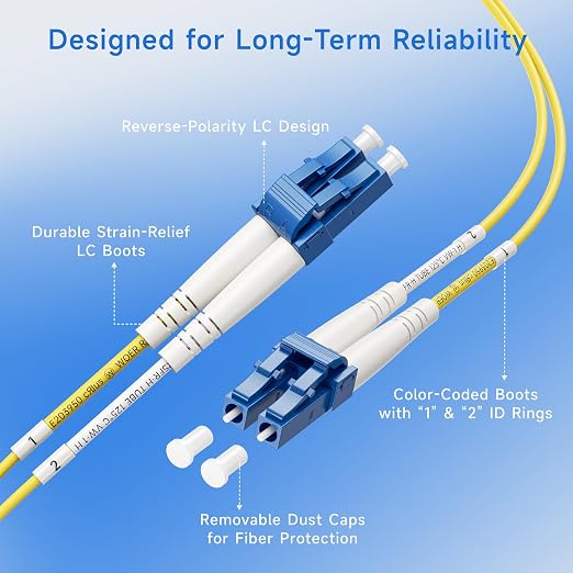 Cable Matters 5-Pack OS2 LC to LC Fiber Patch Cable - 3m / 9.8ft - Image 4