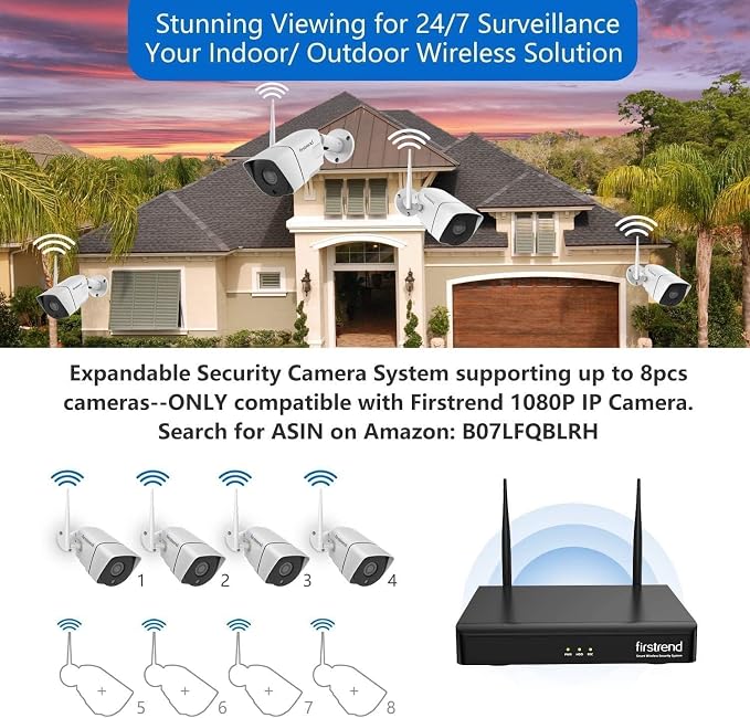 Firstrend Wireless Security Camera System, 8CH Wireless NVR System - Image 6
