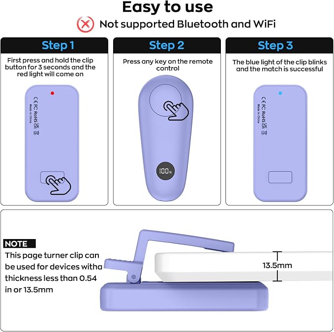 RF Remote Control Page Turner for Kindle Paperwhite Scribe Accessories - Image 4