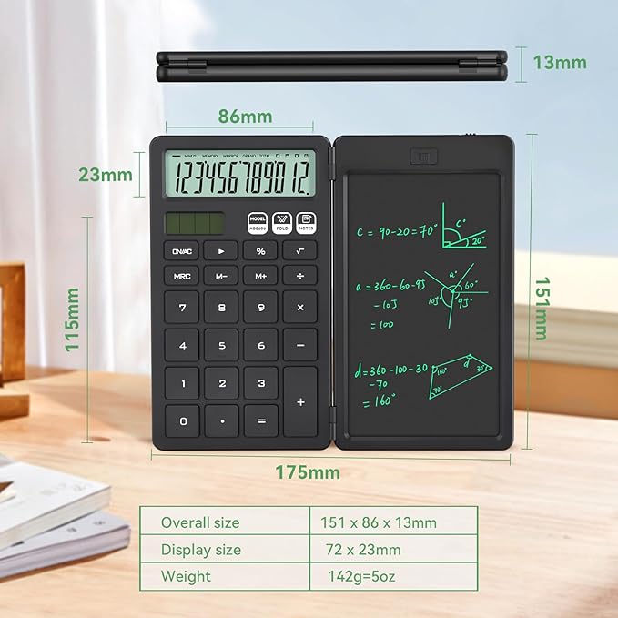 Desk Calculator with Erasable LCD Notepad Calculators ROATEE Desktop Basic - Image 4