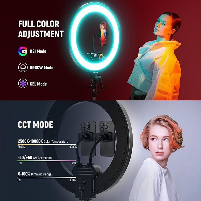 NEEWER RL45C 18" Edge Lit 45W RGB LED Ring Light - Image 3