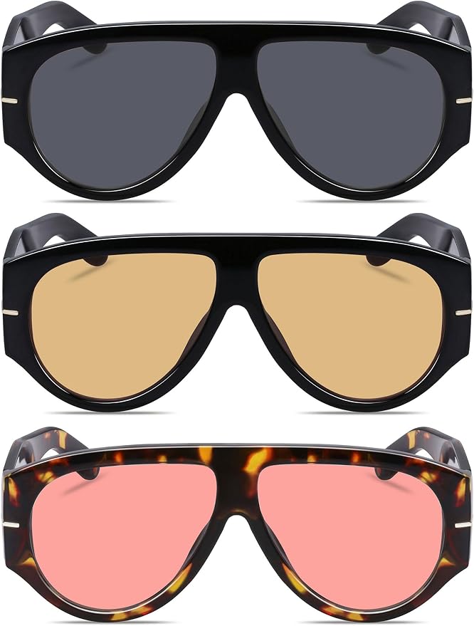 Oversized Retro Aviator Sunglasses - Image 2