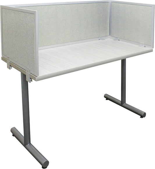 OBEX Acoustic Mounted Screen Privacy Panel Table Top Separator, Sound Blocking Desk Divider (Overcast, 18" X 36")