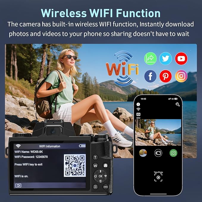 8K Digital Camera, 64MP WiFi Cameras - Image 4