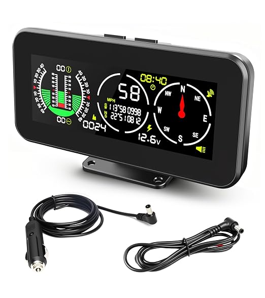 M60 Car Inclinometer for Off-Road SUV Vehicles, MPH KMH GPS Speedometer by MRCARTOOL