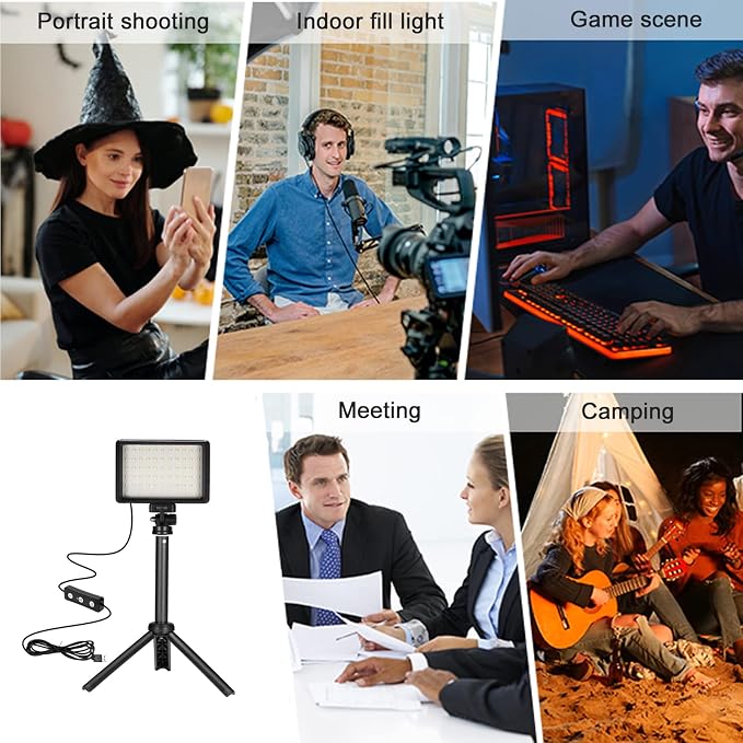 LED Video Light 2-Pack, 5600K Dimmable USB Photo Lights - Image 7