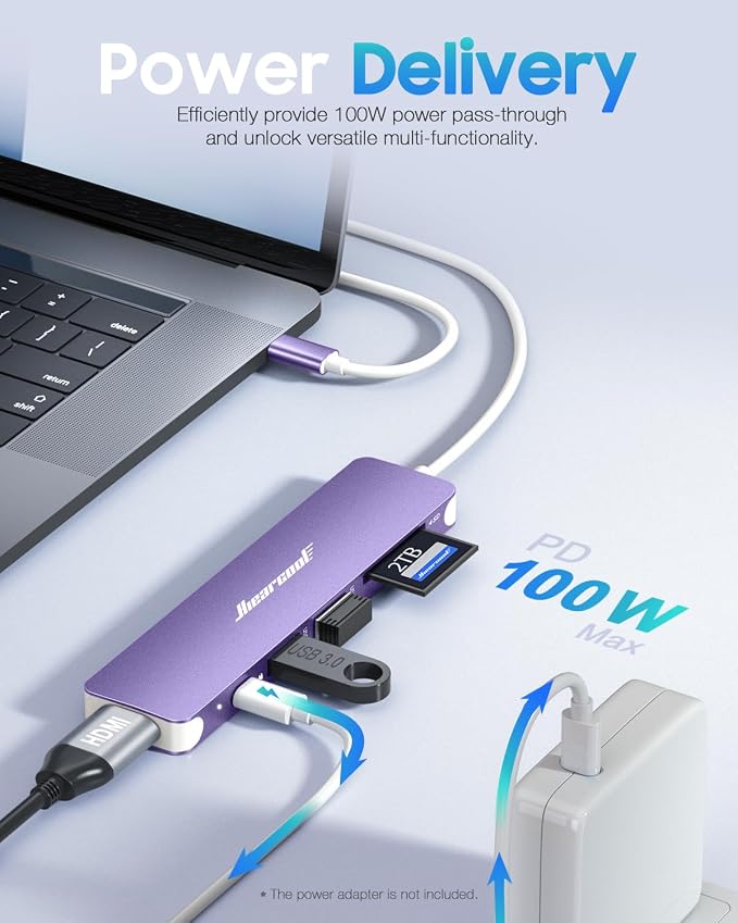 Hiearcool USB C Hub, 7-in-1 Multi-Port Adapter, USB-C to 4K HDMI Splitter Type - Image 3