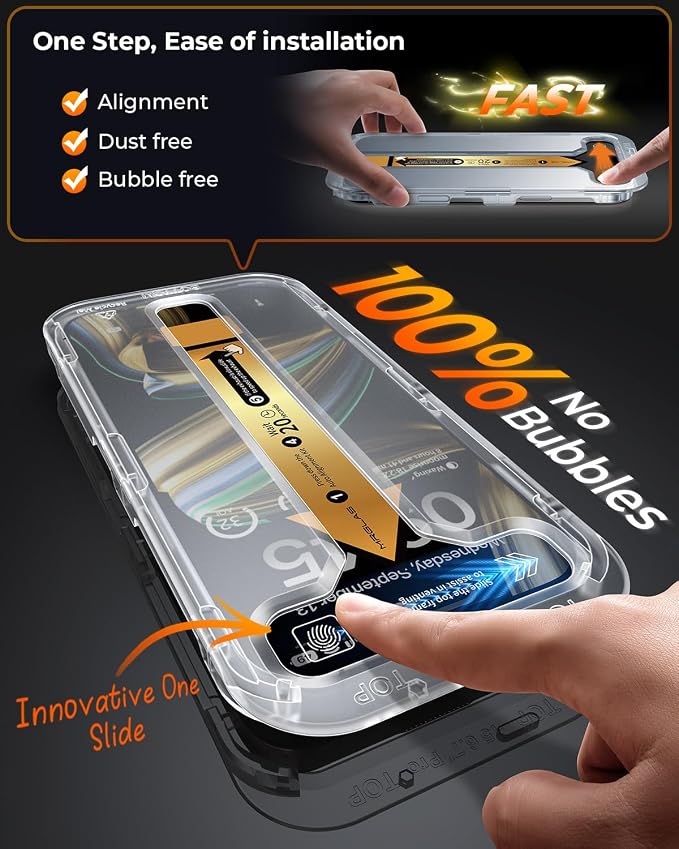 MRGLAS 4-Pack TOP 9H+ Glass for iPhone 15 Pro Max Privacy Screen Protector - Image 2