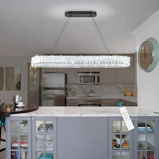 HAIXIANG LED Long Chandeliers for Dining Table Modern Chandelier Dimmable - Image 4