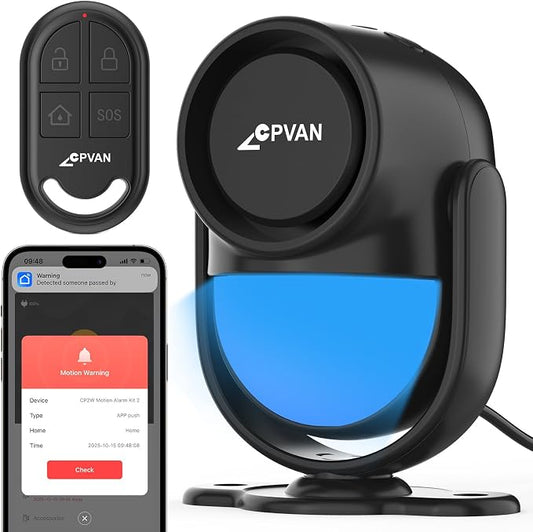 CPVAN WiFi Motion Sensor Alarm, 125dB Smart PIR Motion Detector by CPVAN