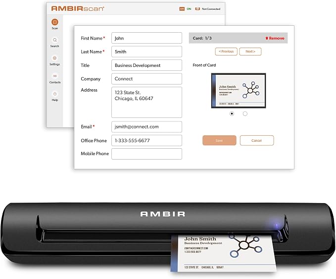 Ambir TravelScan Pro 600-BCS Simplex Document Scanner by AmbirTechnology