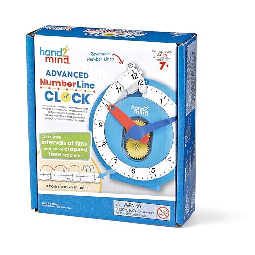 hand2mind Advanced NumberLine Clock, Learn to Tell Time, Analog Clock - Image 9
