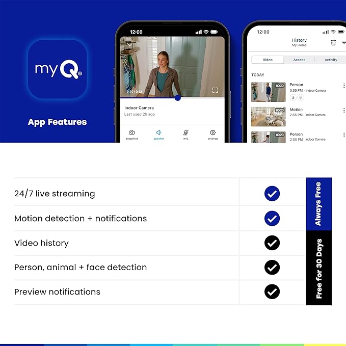 myQ Indoor Plug-in Security Camera Gen 2 – 2K Smart Wi-Fi Camera - Image 7