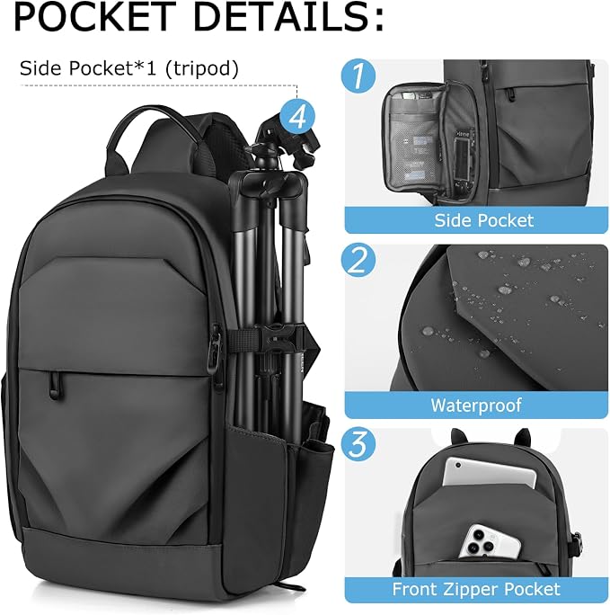 TAAOKA Camera Sling Bag for Photographer– Waterproof Crossbody Camera Bag - Image 2