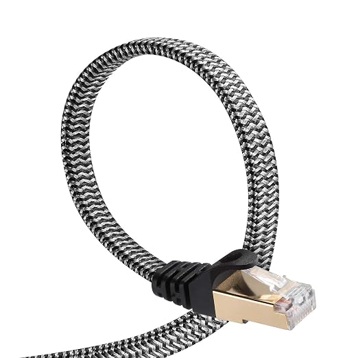 DanYee Cat 8 Ethernet Cable, 25FT Nylon Braided Flat Network Cable High Speed by DanYee