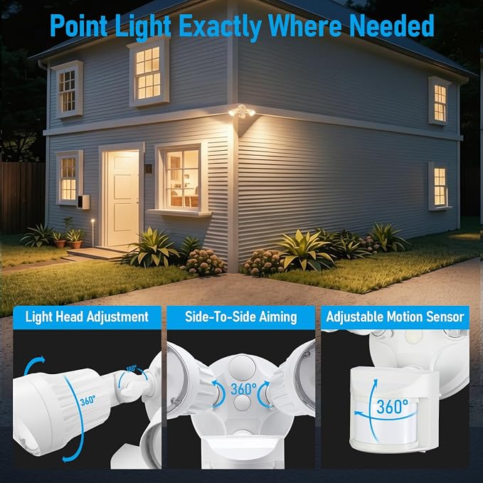 LEONLITE COB LED Security Light, Motion Sensor Outdoor Lights, Dusk to Dawn - Image 5