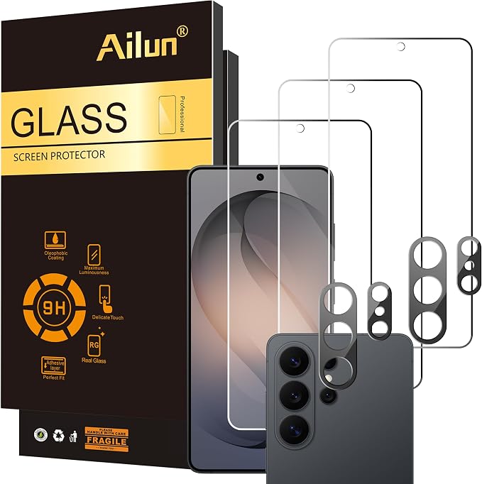 Ailun Glass Screen Protector for Galaxy S26 Ultra 3Pack + 2Pack Camera Lens by Ailun