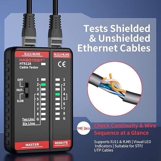 Network Ethernet Cable Tester for LAN RJ45 RJ11 CAT5 CAT5E CAT6 CAT6A CAT7 - Image 6