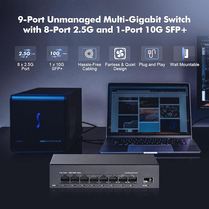 8 Port 2.5G Switch, 8 x 2.5GBASE-T Ports - Image 2