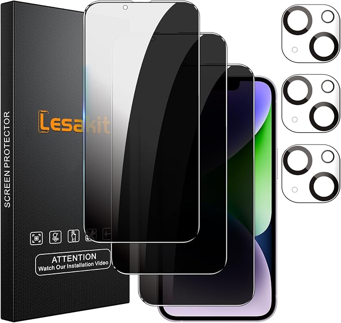 Lesakit 3+3 Pack Privacy Screen Protector by Lesakit