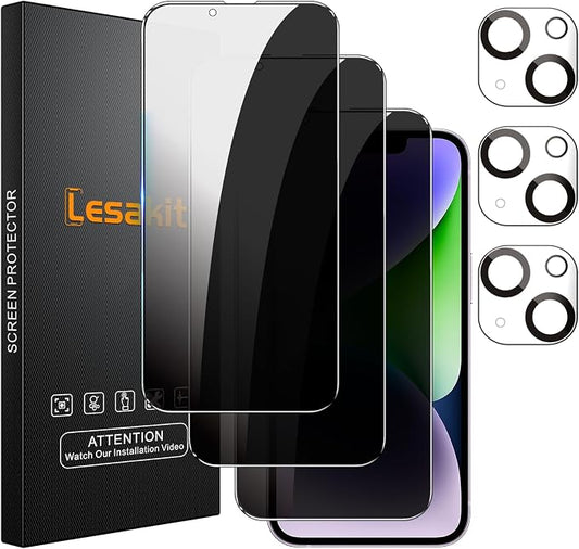Lesakit 3+3 Pack Privacy Screen Protector by Lesakit