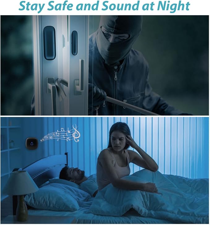 METAK Door Chime, Wireless Door Open Contact Sensor Alarm - Image 4