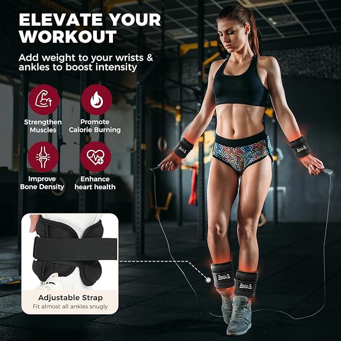 BAGAIL Ankle Wrist Weights for Women & Men, One Pair of 1/2/4/6/8/10 LBS - Image 4