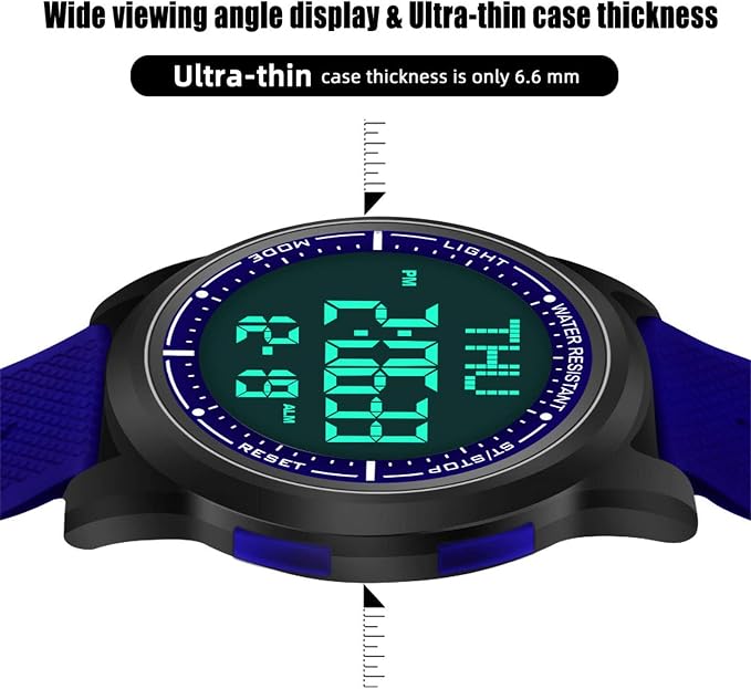 Beeasy Digital Watch for Men Women, 50M Waterproof, Ultra-Thin & Lightweight - Image 4