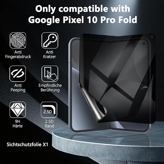 1 Pack for Google Pixel 10 Pro Fold Inner Privacy Screen Protector. Anti Scratch - Image 2