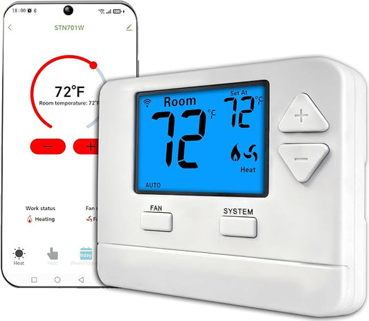 WiFi Thermostats for Home Smart Thermostat Single-Stage 1Heat/ 1Cool, APP by Riseem