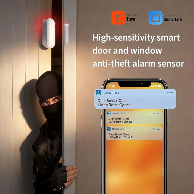 Smart WiFi Door and Window Sensor – Wireless Magnetic Contact Sensor - Image 2