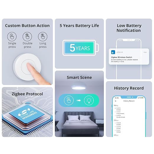 SONOFF Zigbee Switch, SNZB-01P Wireless Push Button, Supports to Create Smart - Image 3