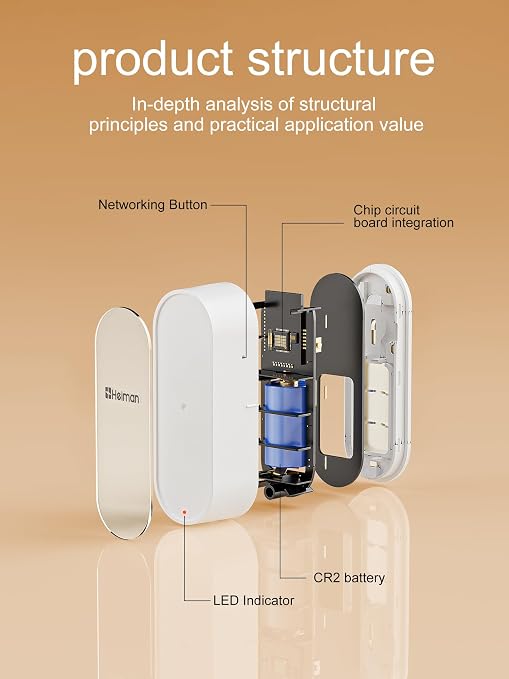 Heiman WiFi Door Window Alarm Sensor, Smart Wireless Magnetic Contact Sensor - Image 7