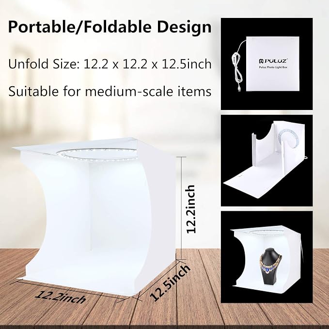 PULUZ 30cm Ring Light Photo Studio Light Box, Adjustable Portable Photography - Image 2