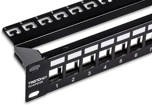 TRENDnet 24-Port Blank Keystone Shielded 1U Patch Panel, 1U 19" Rackmount by TRENDnet