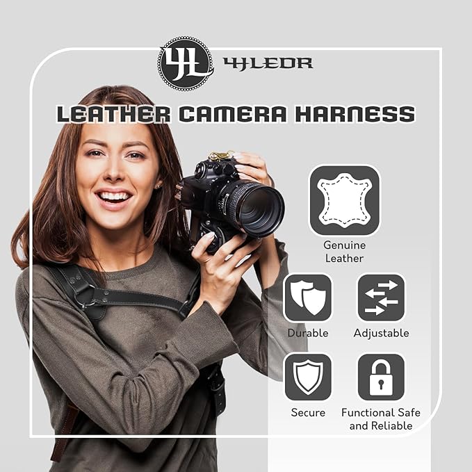 Leather Camera Harness for 1 Camera, Single Camera Strap for Photographers - Image 3
