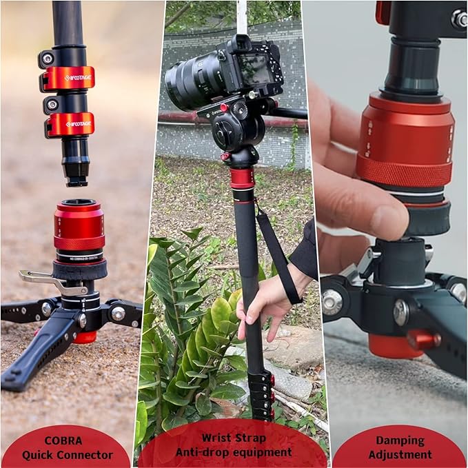 IFOOTAGE Cobra 3 C180F-P Carbon Fiber Video Monopod - Image 4