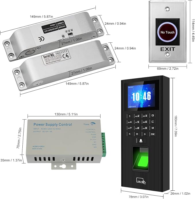 Complete Biometric Fingerprint Security Access Control System Kit, RFID T9 - Image 8