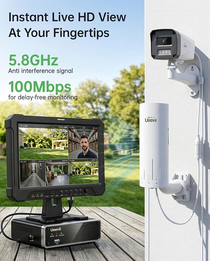 UeeVii Wireless Bridge with Camera: Long Range Point to Point Security System - Image 3