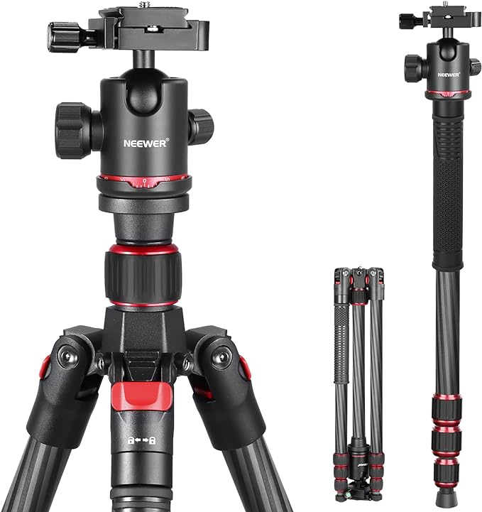 NEEWER 66"/168cm Carbon Fiber Tripod by Neewer