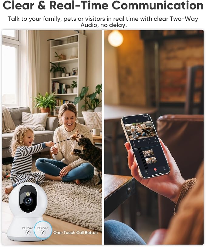 blurams 8MP Indoor Camera, 360° PTZ Baby Monitor, Pet Camera - Image 6