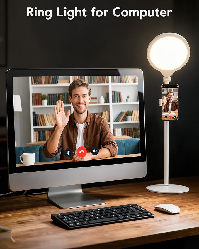 7" Desk Ring Light with Stand for Computer, 30 Lighting Modes for Video - Image 9