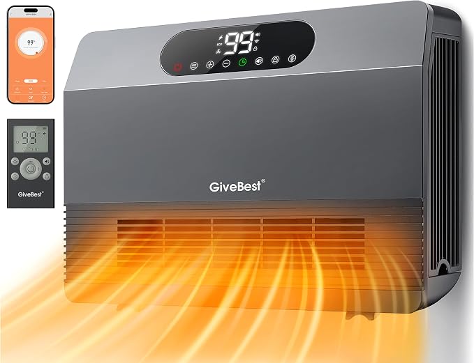 GiveBest Smart Wall Heater, 1500W Fast Heating Space Heater by GiveBest