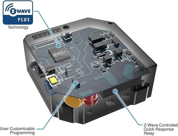 Z-Wave Plus Relay, Hidden Smart Switch Wireless Remote Control to Lights and - Image 3