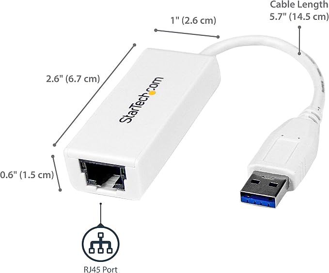 StarTech.com USB 3.0 to Gigabit Ethernet NIC Network Adapter - Image 2