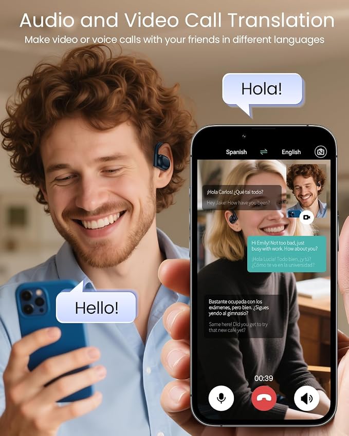 AI Translation Earbuds Real Time 164 Languages 80H Playtime Translator Ear Buds - Image 4