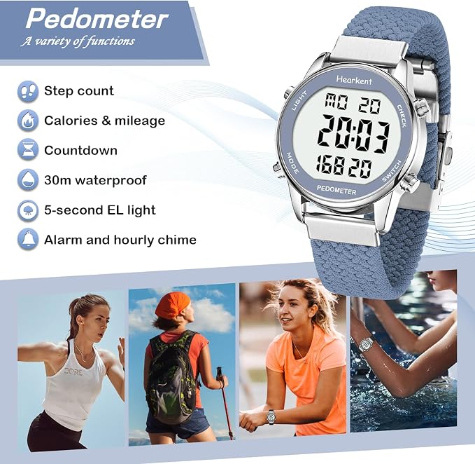 Hearkent Pedometer Watch for Walking Steps and Miles-Men&Women-Step Counter for - Image 3