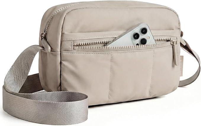 BAGSMART 2 in 1 Puffy Camera Sling Bag Small Camera Shoulder Bag by BAGSMART