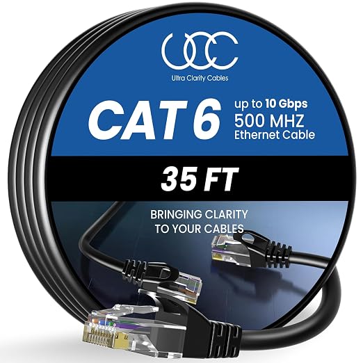 Cat 6 Ethernet Cable 35 ft, 10Gbps High Speed Ethernet Cable, Internet Cable by UltraClarityCables
