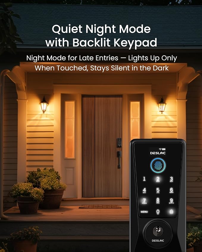 DESLOC Smart Lock D110 Plus, WiFi Fingerprint Smart Front Door Lock - Image 9